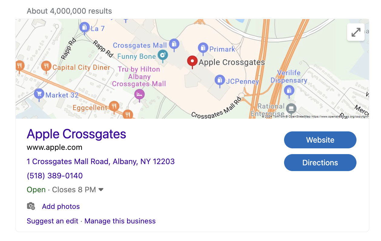 Knowledge Graph - Local Business Entity