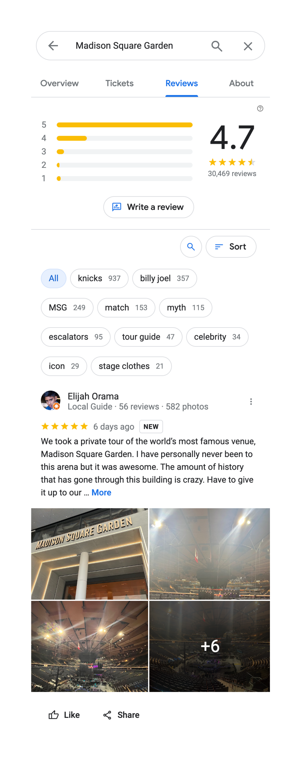 Reviews by place_id